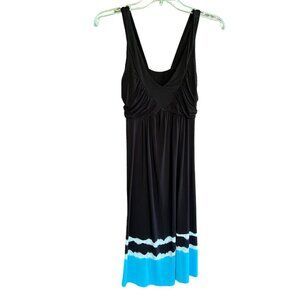 NWT Boston Proper Dip-Dye Black/Teal Day Dress, Size XXS